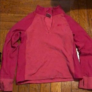 Pink girls half zip fleece sweater